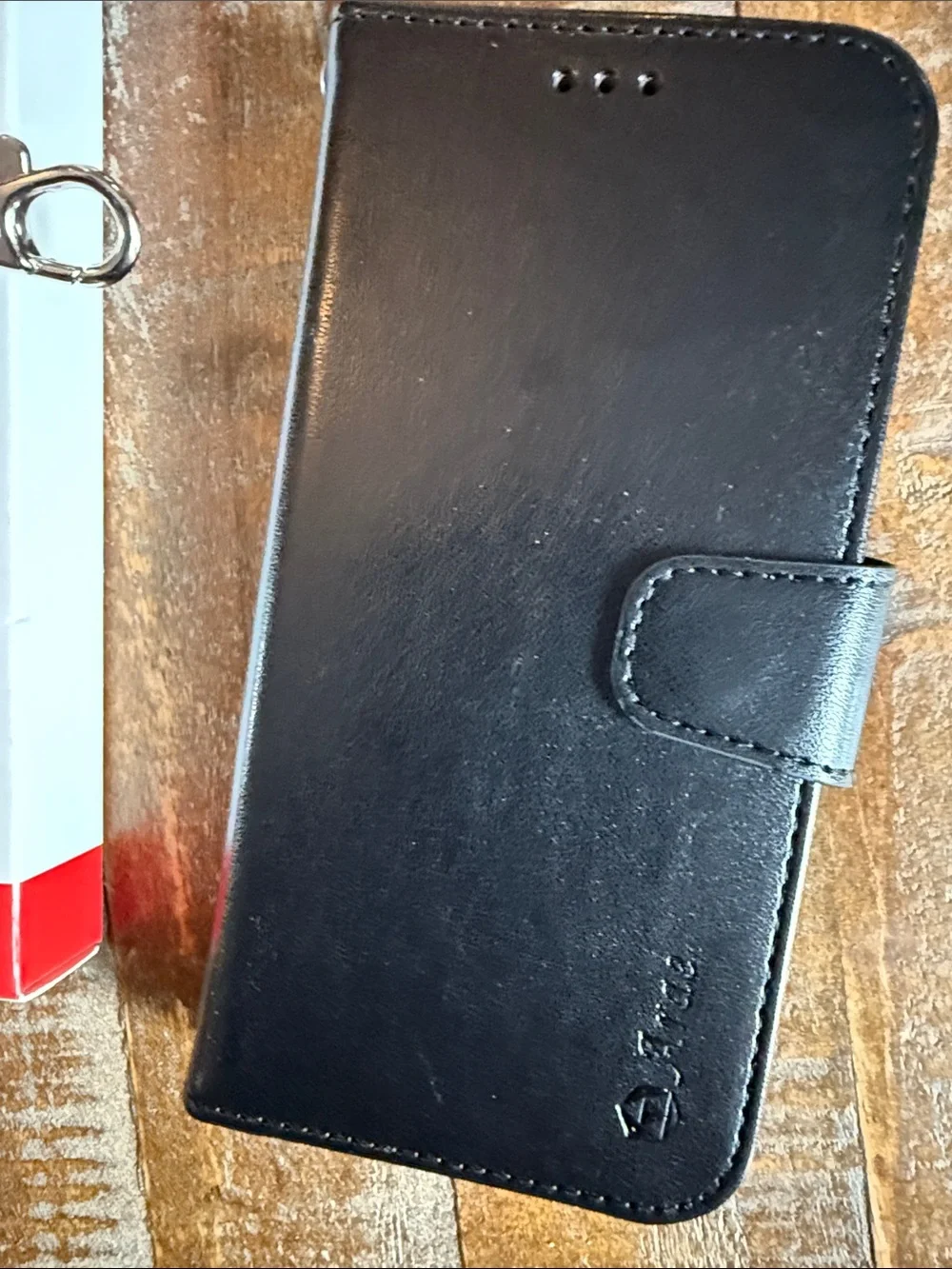 Black Wallet Folio Phone Case with Wrist Strap - Professional Accessory